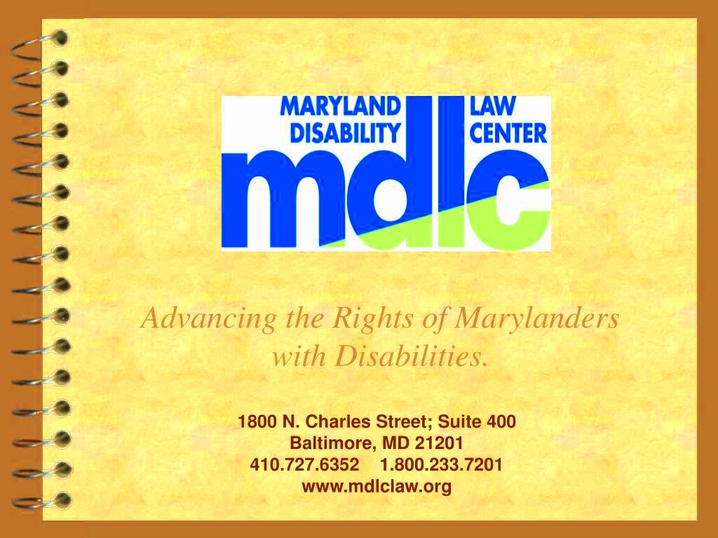 PPT Advancing the Rights of Marylanders with Disabilities PowerPoint 