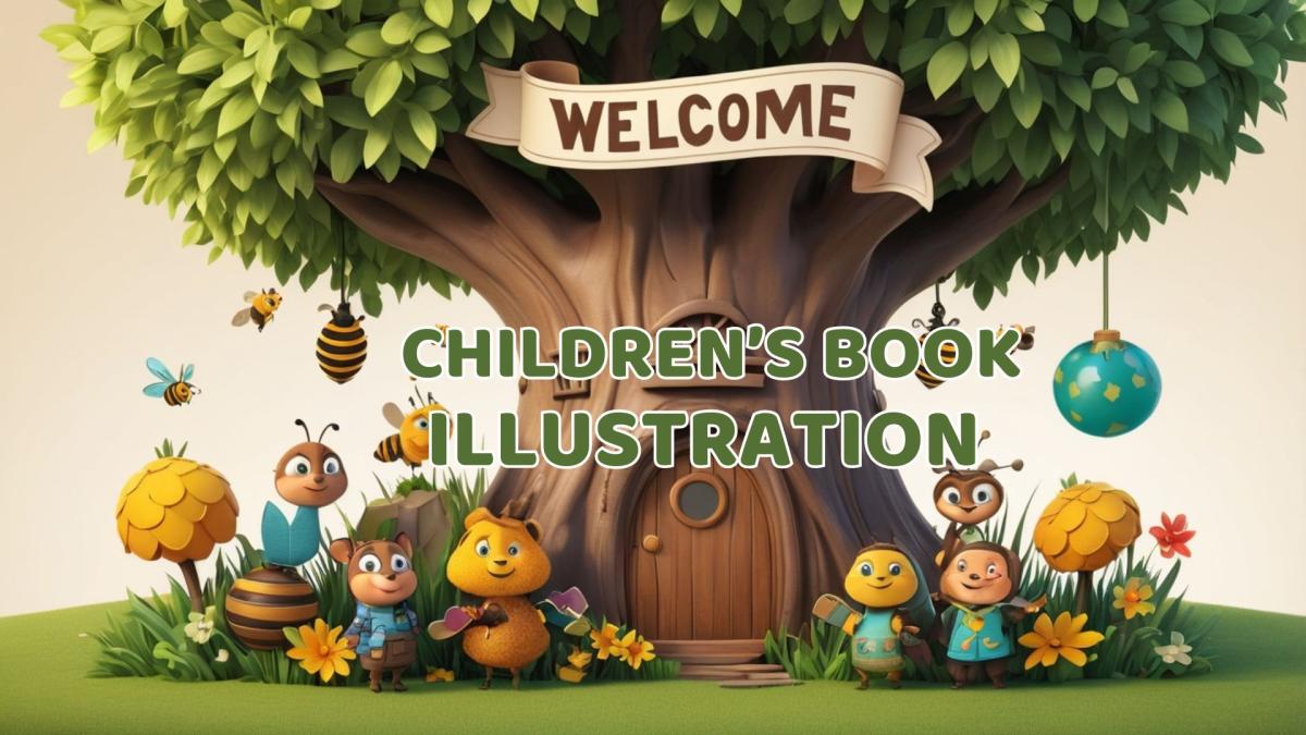 I will design cute children story book illustration, children story, book illustration