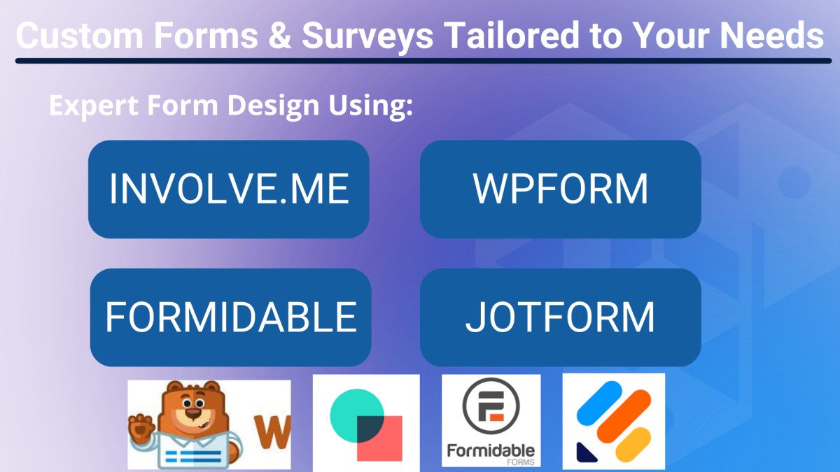 I will develop dynamic forms via involve me wpforms formidable