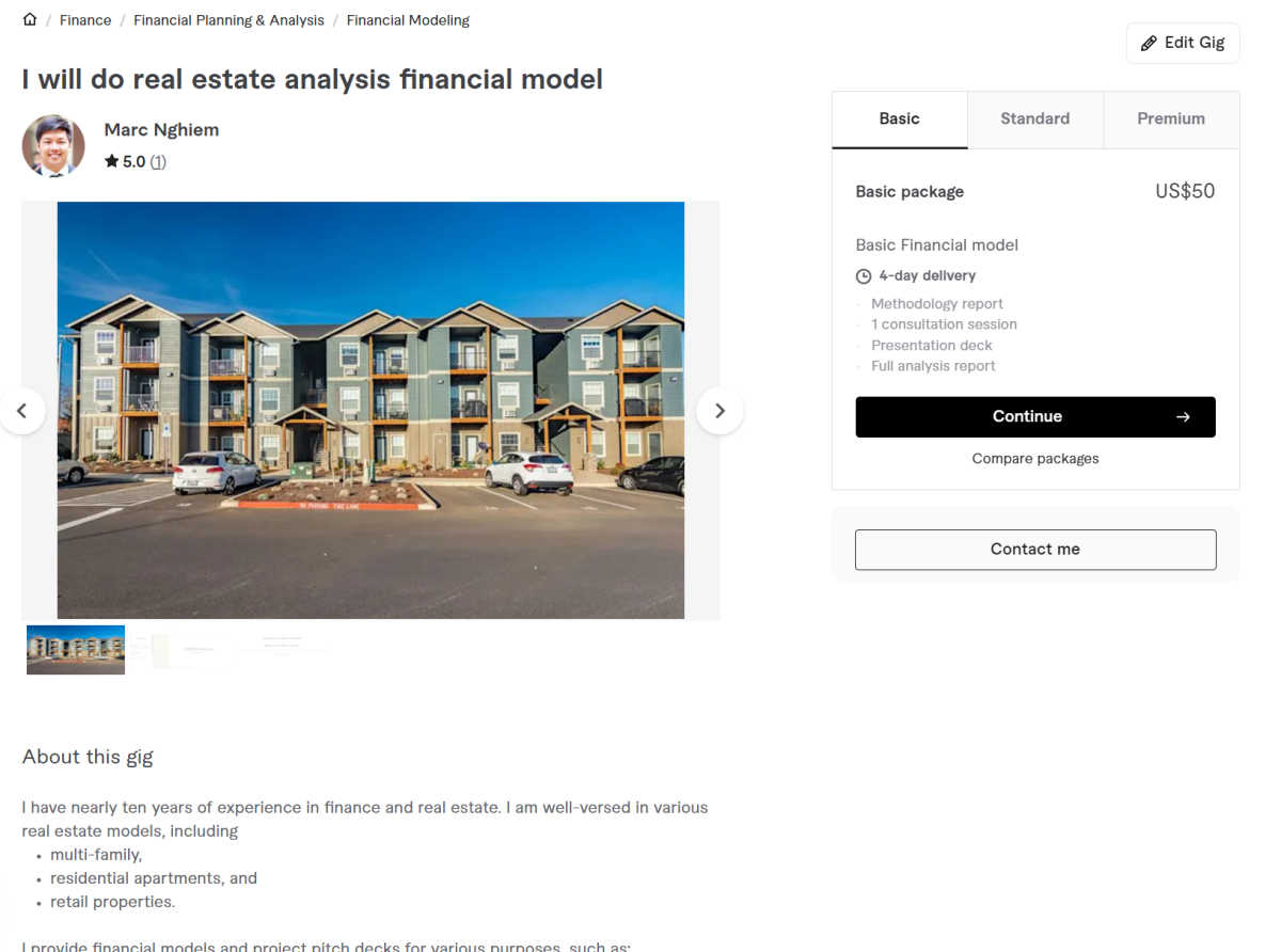 I will do real estate analysis financial model