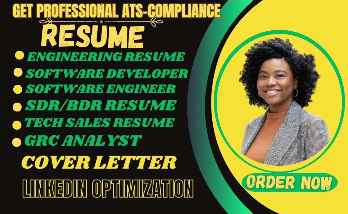 I will craft, edit engineering resume, software developer, GRC, SDR, tech sales resume