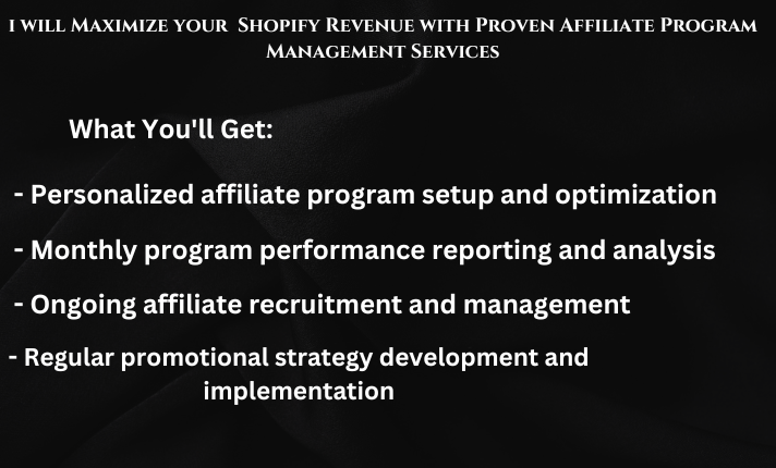 I will maximize your shopify revenue with proven affiliate program management service