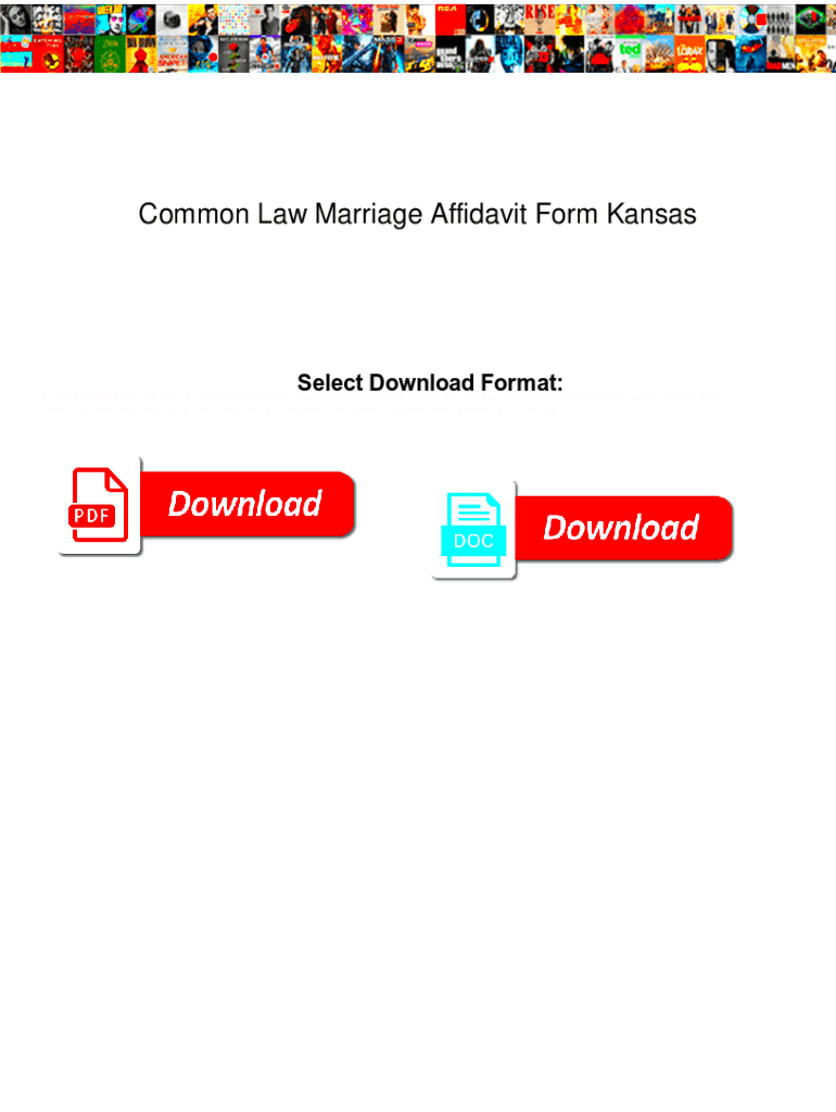 Fillable Online Common Law Marriage Affidavit Form Kansas Common Law 