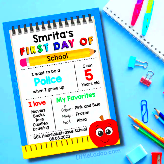 First Day of School Template Free Printable