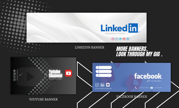 I will make you facebook, twitter, youtube banner