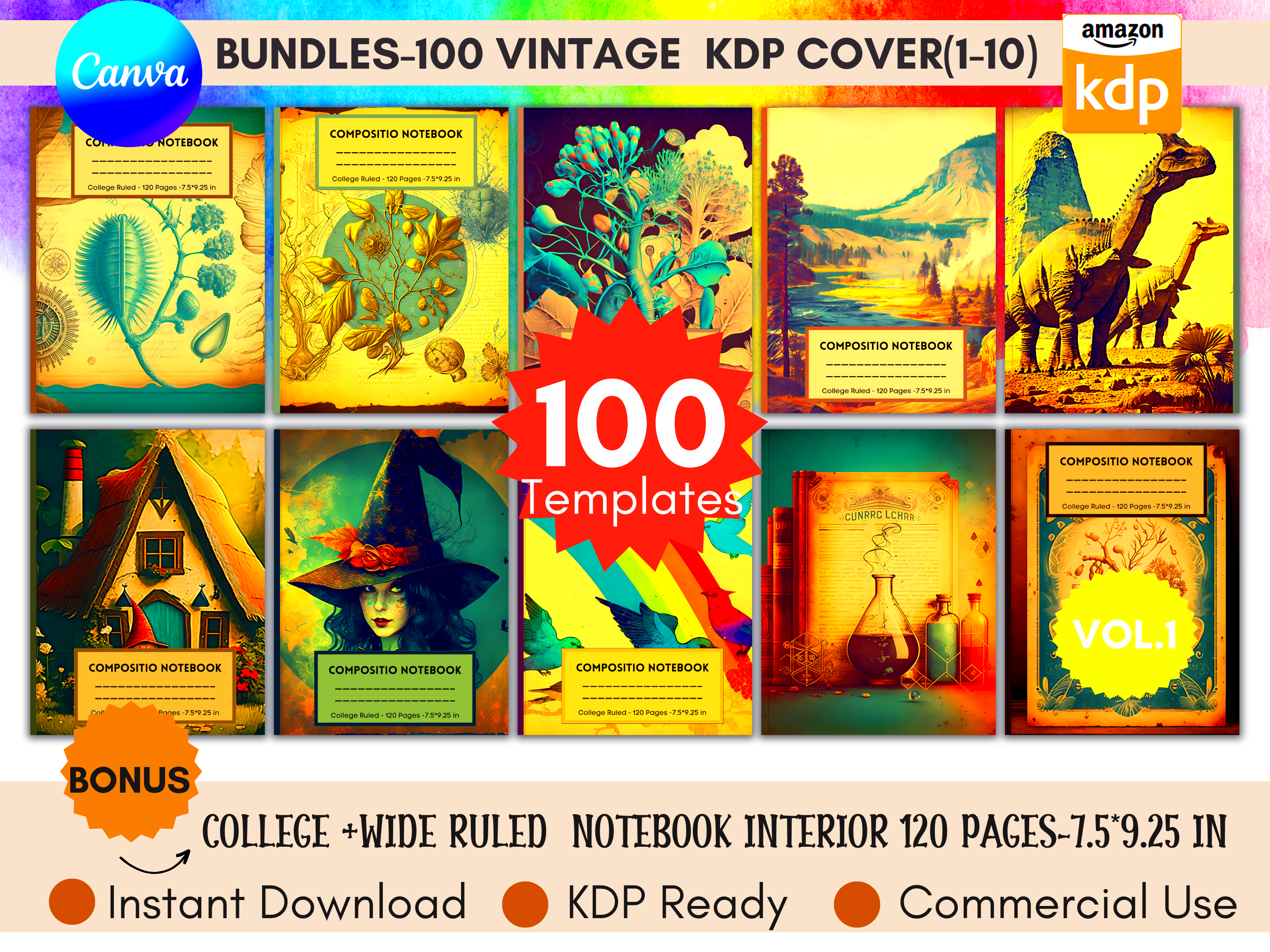 KDP Covers Canva Template Bundles Creative Market