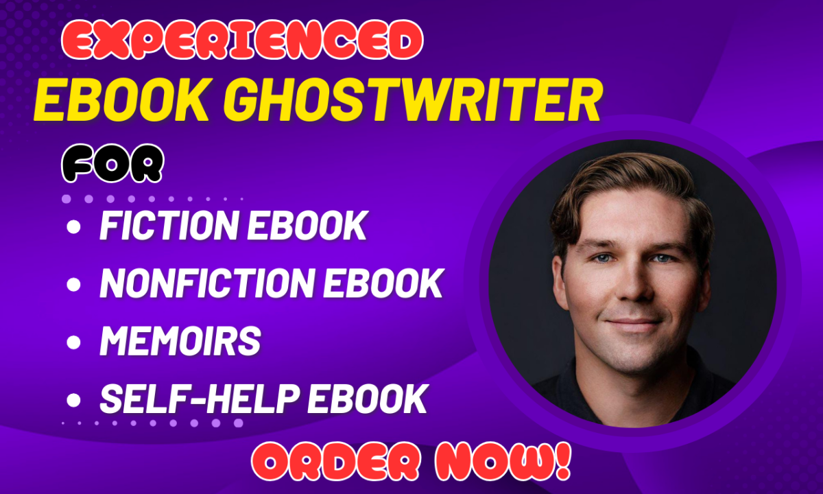 I Will Ghostwrite Fiction and Nonfiction as Your Ghost Book Writer