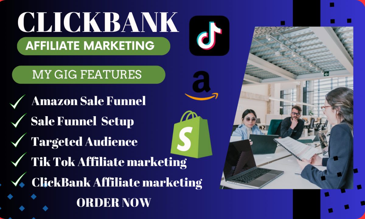 I Will Create a ClickBank Affiliate Marketing Sales Funnel for Your Amazon and Shopify Promotions