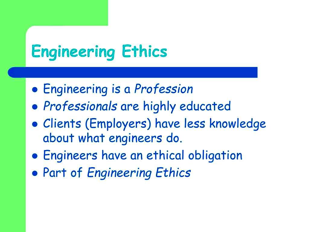 PPT Engineering Ethics PowerPoint Presentation free download ID 