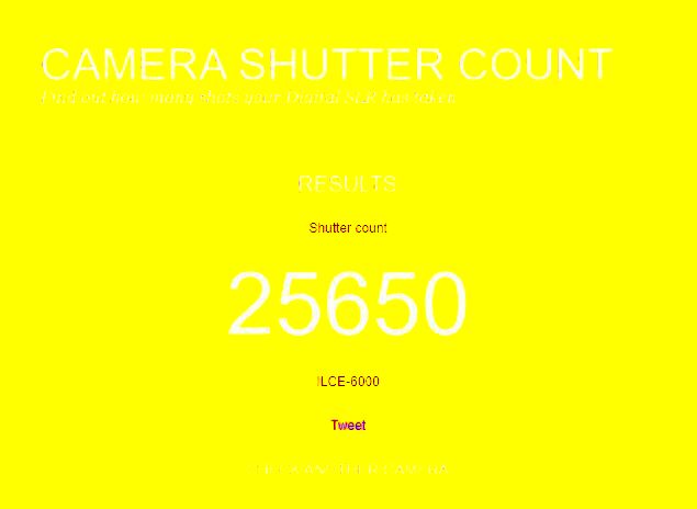 Shutter count check mediapsado