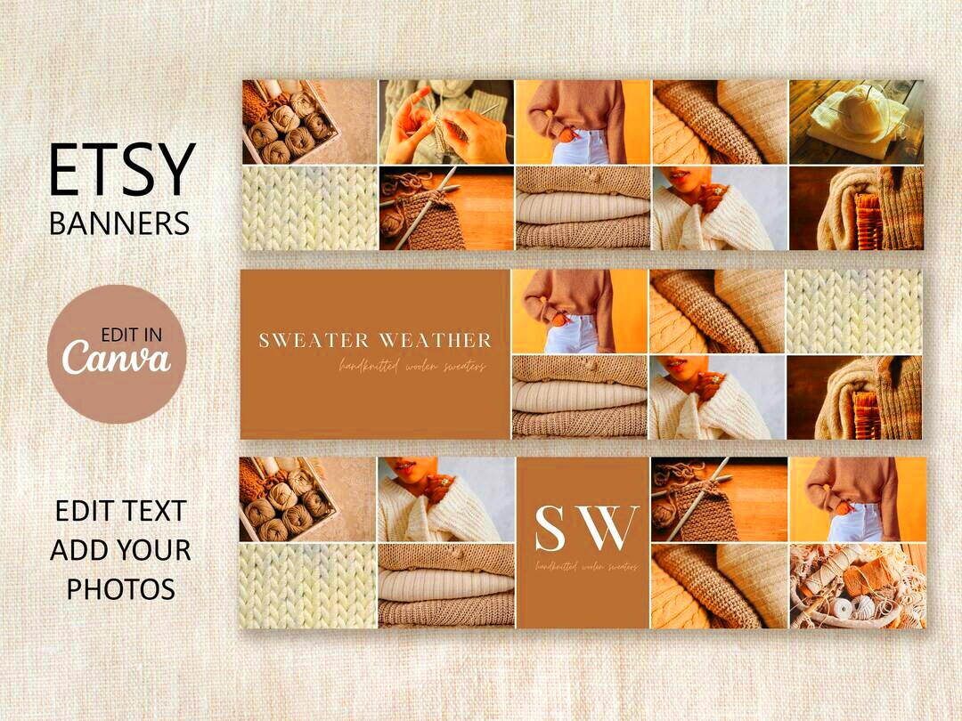 Etsy Banner Template Editable in Canva DIY Etsy Photo Cover Template 