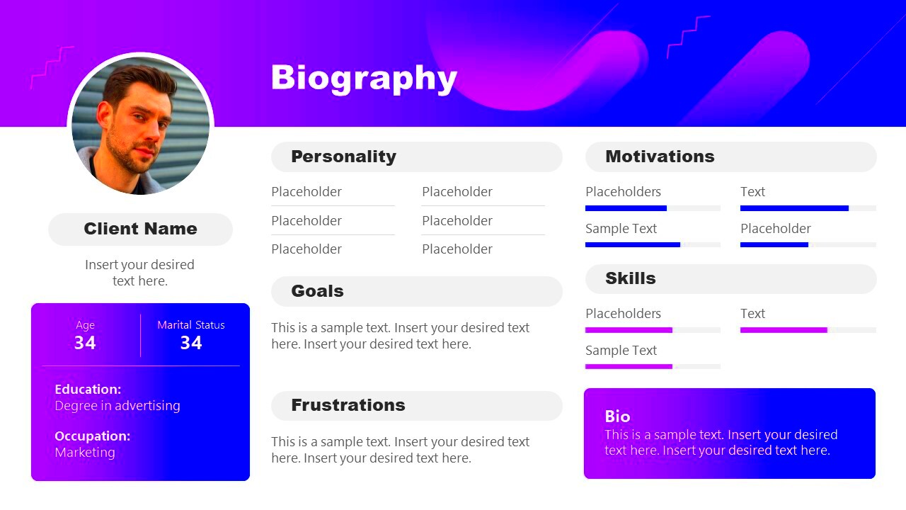 Biography PowerPoint Template SlideModel