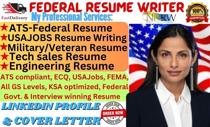 I Will Write Federal Resume for USAJOBS, ATS Resume, Tech Resume, Engineering Resume CV