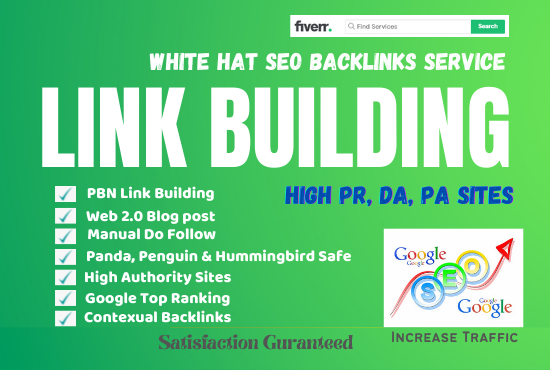 I Will Provide Link Building SEO Services with Backlinks from Top DA Sites for Improved Google Ranking