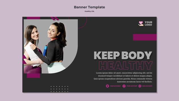 Healthy Lifestyle Banner Template Design – Free Download