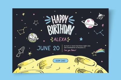 Birthday Space Banner Template – Free Download