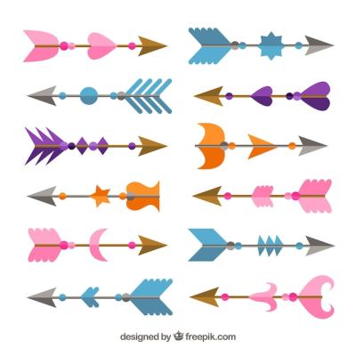 Colorful Flat Style Arrows Vector Template – Free Download