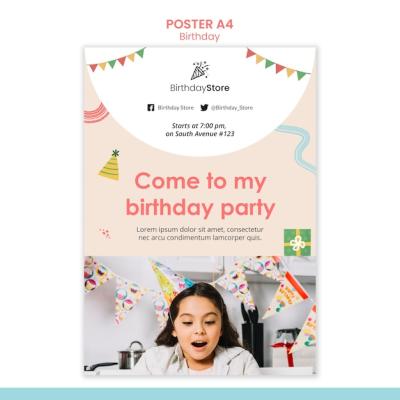 Birthday Poster Template – Free Download, Download Free Stock Photo