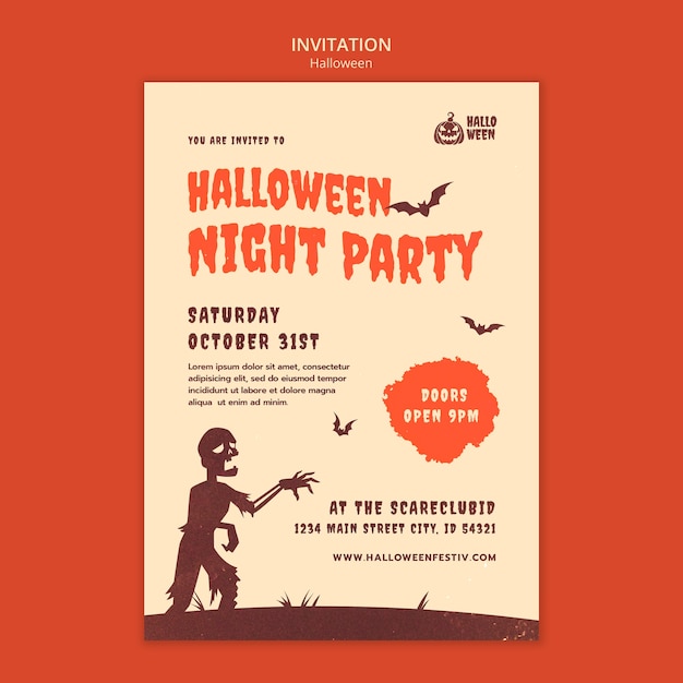 Halloween Celebration Invitation Template – Free Download