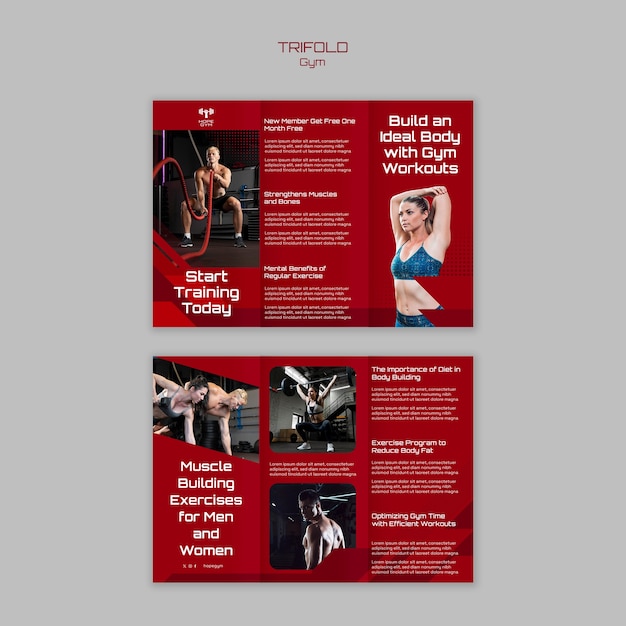 Flat Design Gym Template – Free to Download