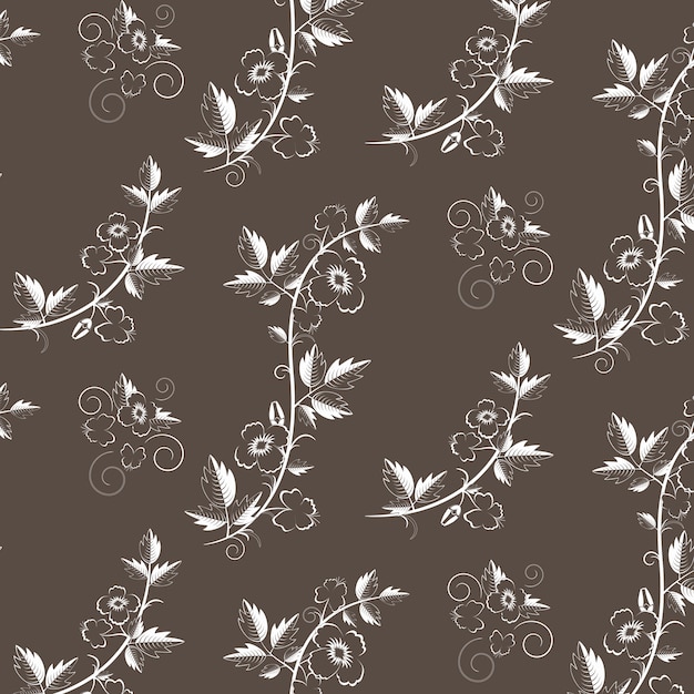 Vector Retro Floral Pattern with Flowers – Free Download