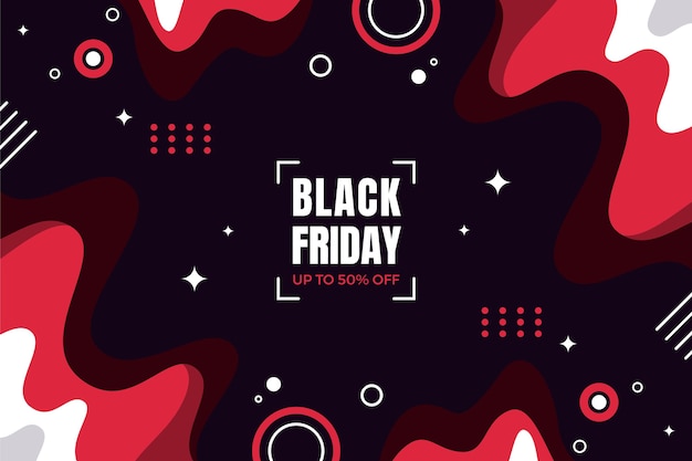 Flat Wavy Black Friday Background – Free to Download