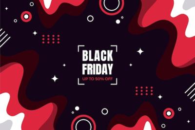 Flat Wavy Black Friday Background – Free to Download