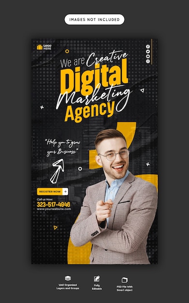 Digital Marketing Agency and Corporate Facebook and Instagram Story Templates – Free Download