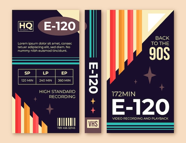 Flat Design VHS Cover Template – Free Download