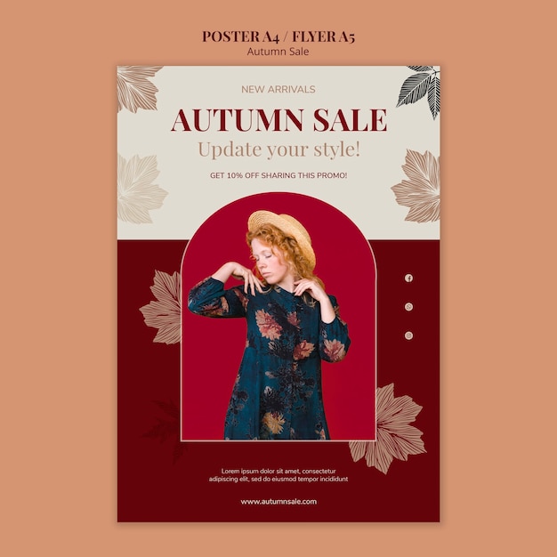 Autumn Sale Poster Design Template – Free Download