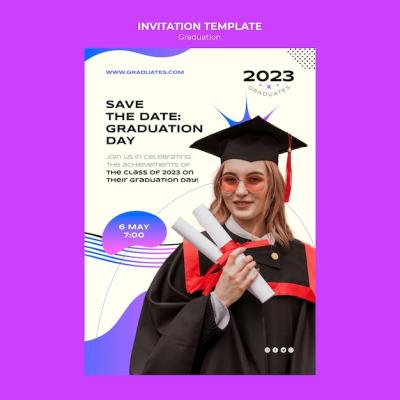 Gradient Graduation Event Invitation Template – Free Download