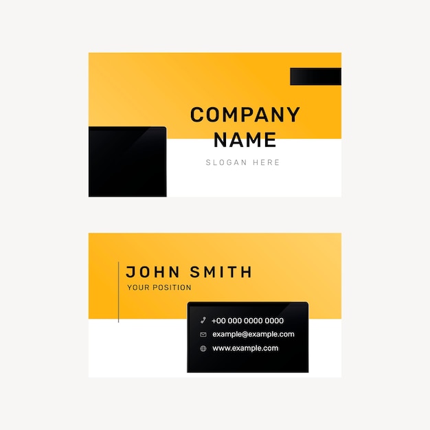 Vibrant Yellow Business Card Template PSD – Free Download