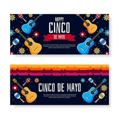 Flat Cinco de Mayo Banners Set – Free Download