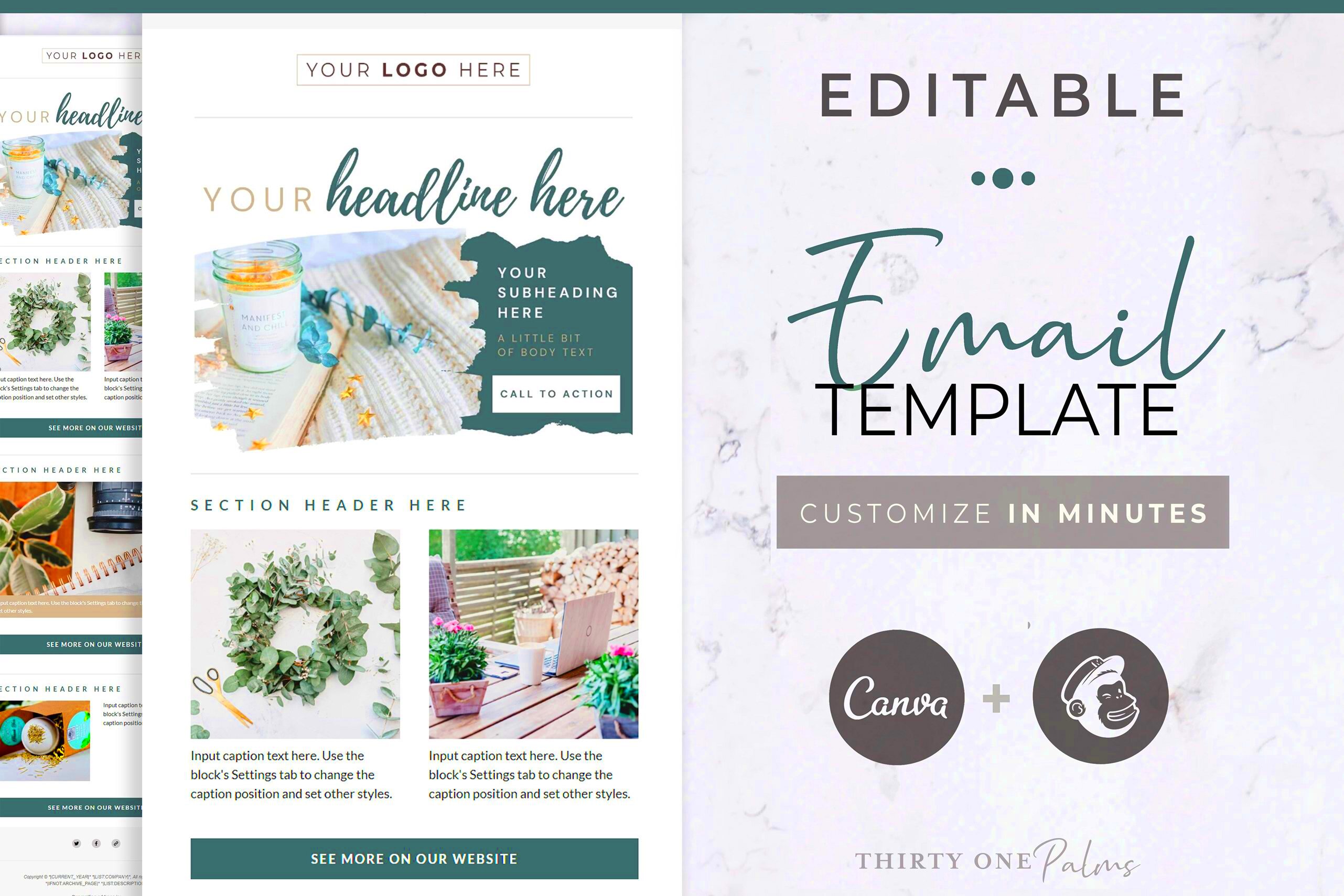 Canva Mailchimp Template Rustic 971819 Email Design Bundles