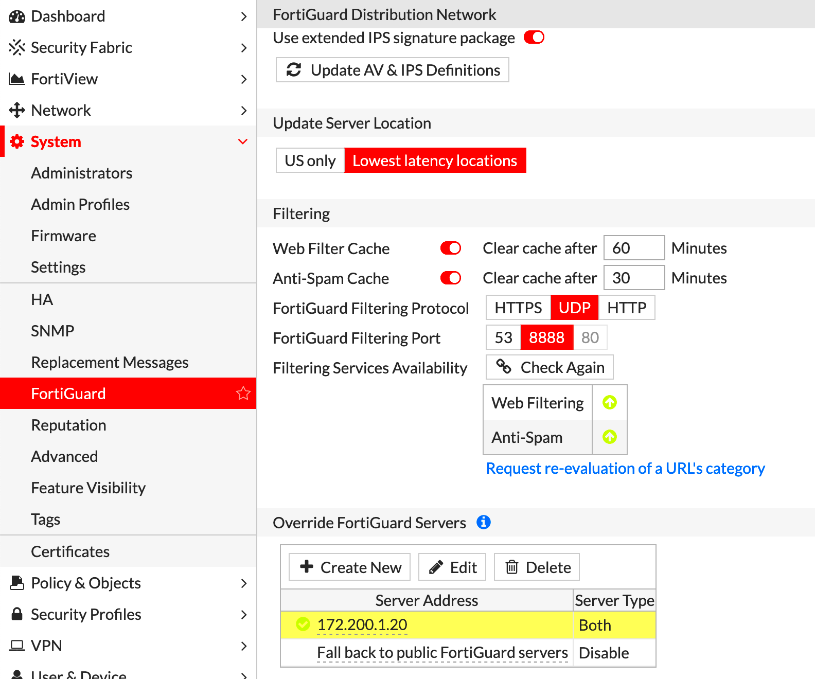 Blog Tcnico FORTINET Configurar FortiManager como Fortiguard Local