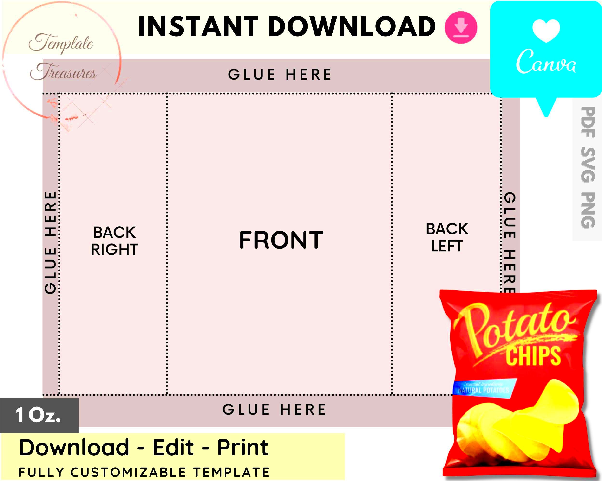 Chip Bag Template Free Canva