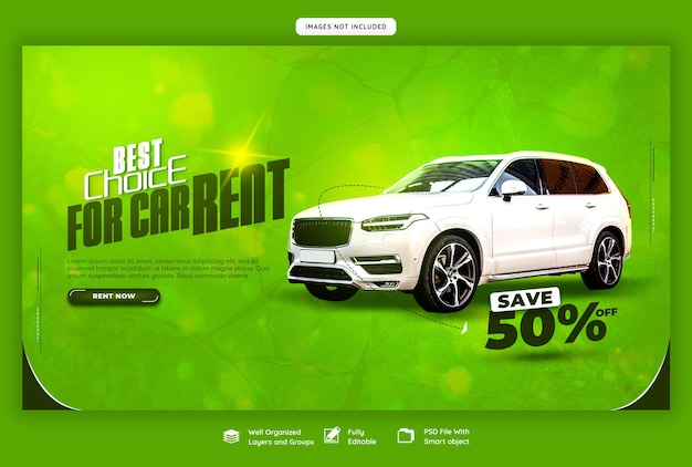 Car Rental and Automotive Web Banner Template – Free Download