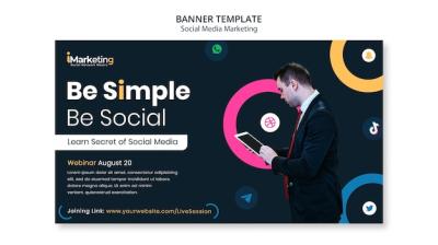 Horizontal Banner Template for Social Media Marketing – Free Download