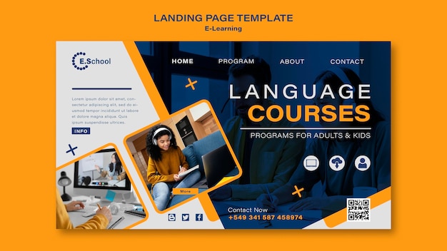 Language Courses Landing Page Template – Free Download, Download Free Stock Photo