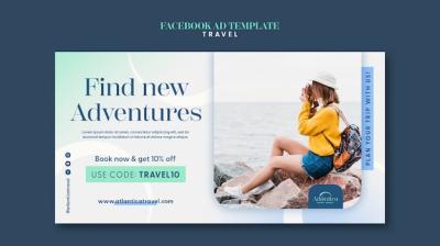 Gradient Travel Adventure Facebook Template – Free Download