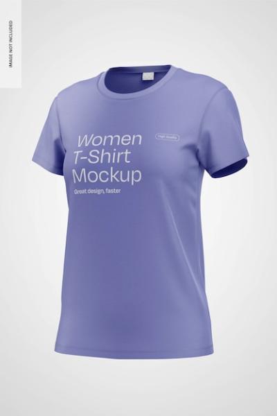 Women’s T-Shirt Mockup – Front View for Free Download