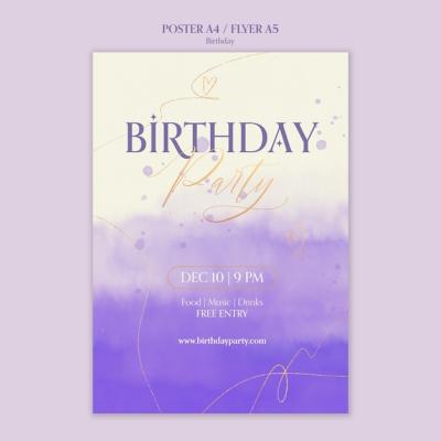 Birthday Celebration Poster Template – Free Download