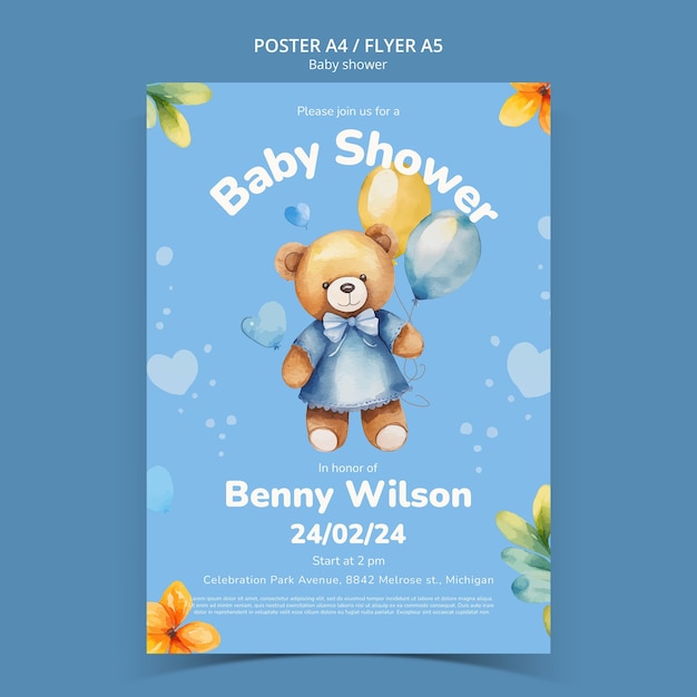 Baby Shower Template Design – Free Download