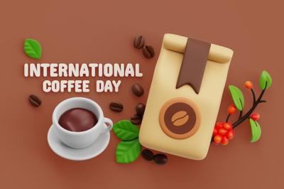 3D Background for International Coffee Day – Free Download