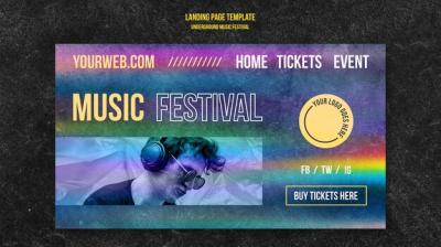 Underground Music Festival Landing Page – Free Download