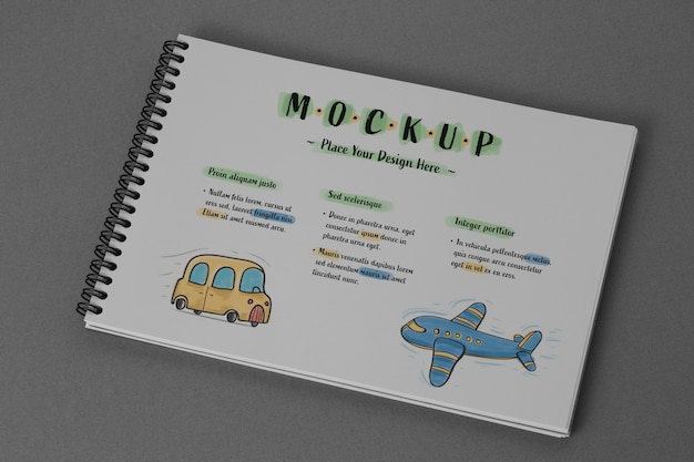 Sketchbook Mock-Up with Pencil Effect – Free Download