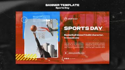 Sports Day Horizontal Banner Template – Free Download