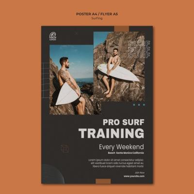 Pro Surf Training Poster Template – Free Download