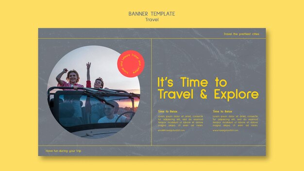 Horizontal Banner Template for Travel Destinations – Free Download