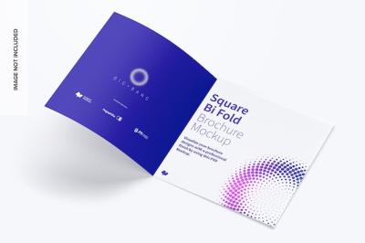 Stylish Square Bi Fold Brochure Mockup – Free Download